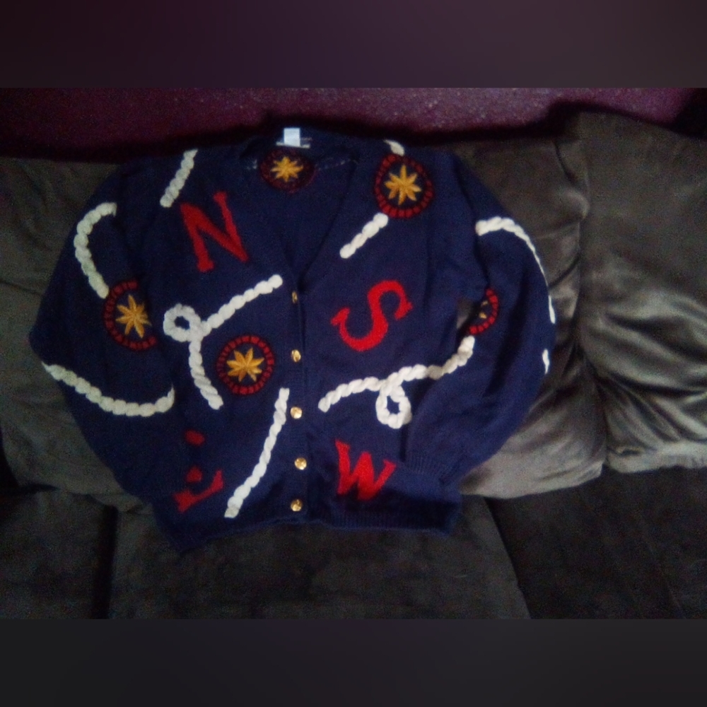 Vintage Pendleton Nautical Knit Cardigan Size Small